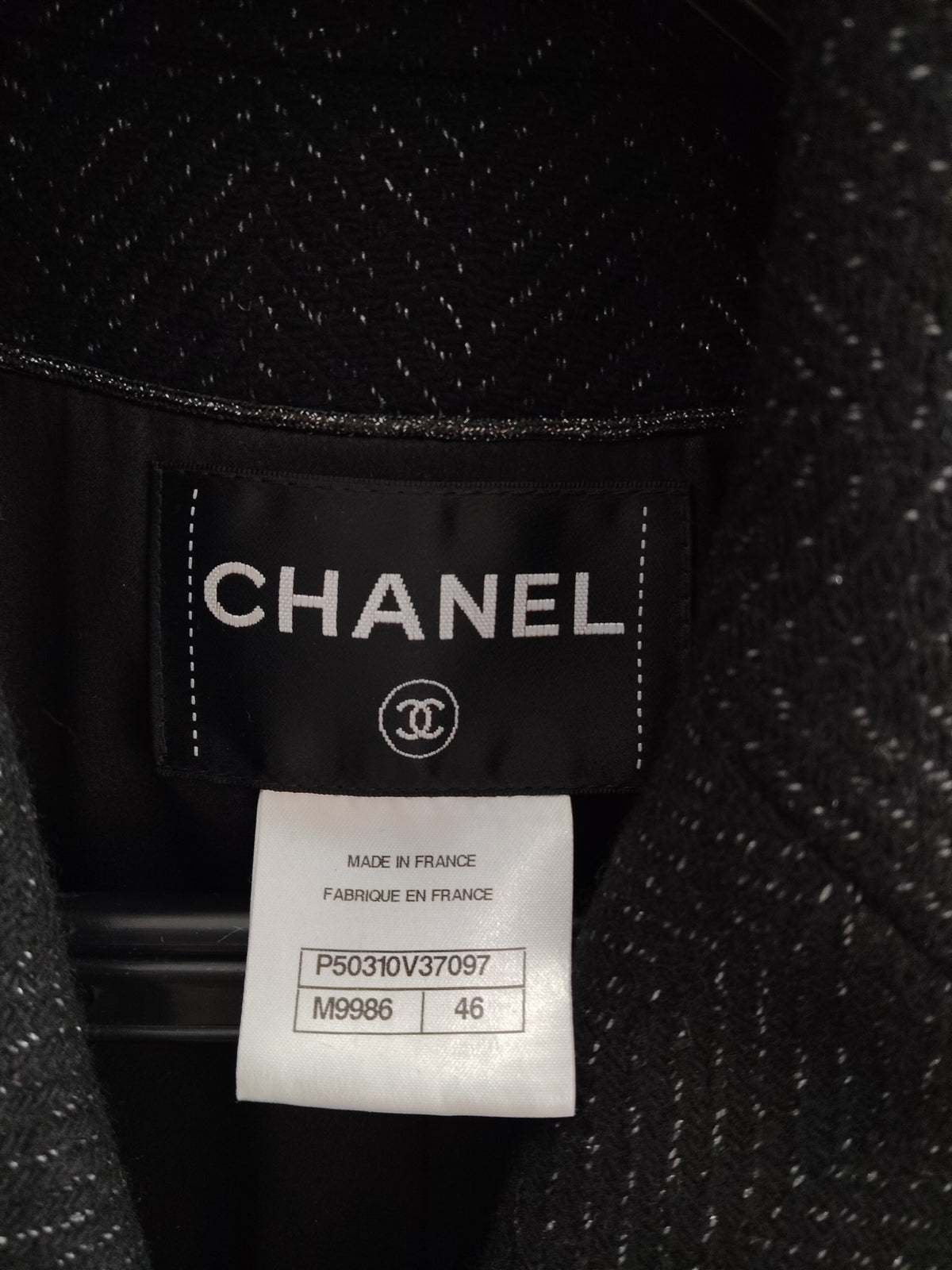 CHANEL Coat Lady's Black Rank B P50310V37097