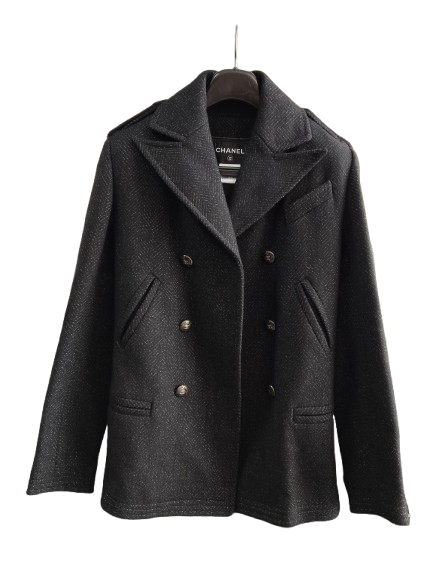 CHANEL Coat Lady's Black Rank B P50310V37097