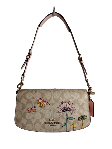 COACH Shoulder Bag CU395 Rank A Beige And Pink Observed By Us