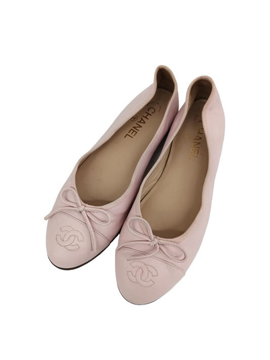 CHANEL Pumps Size38C Lady's Pink G02819 (Rank B)