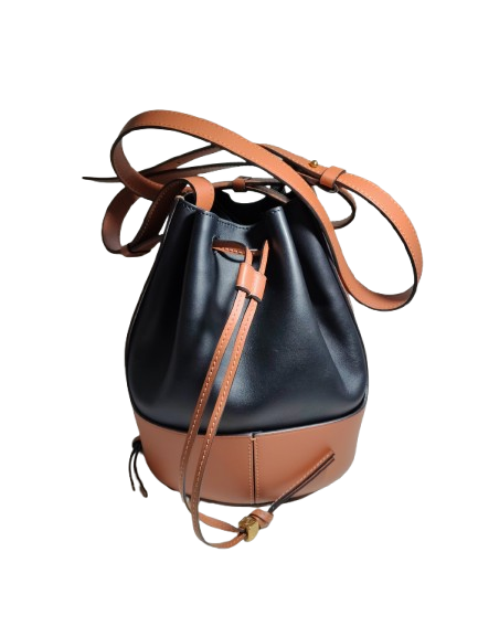 LOEWE Shoulder Bag Rank AB Black Scratch Balloon Small