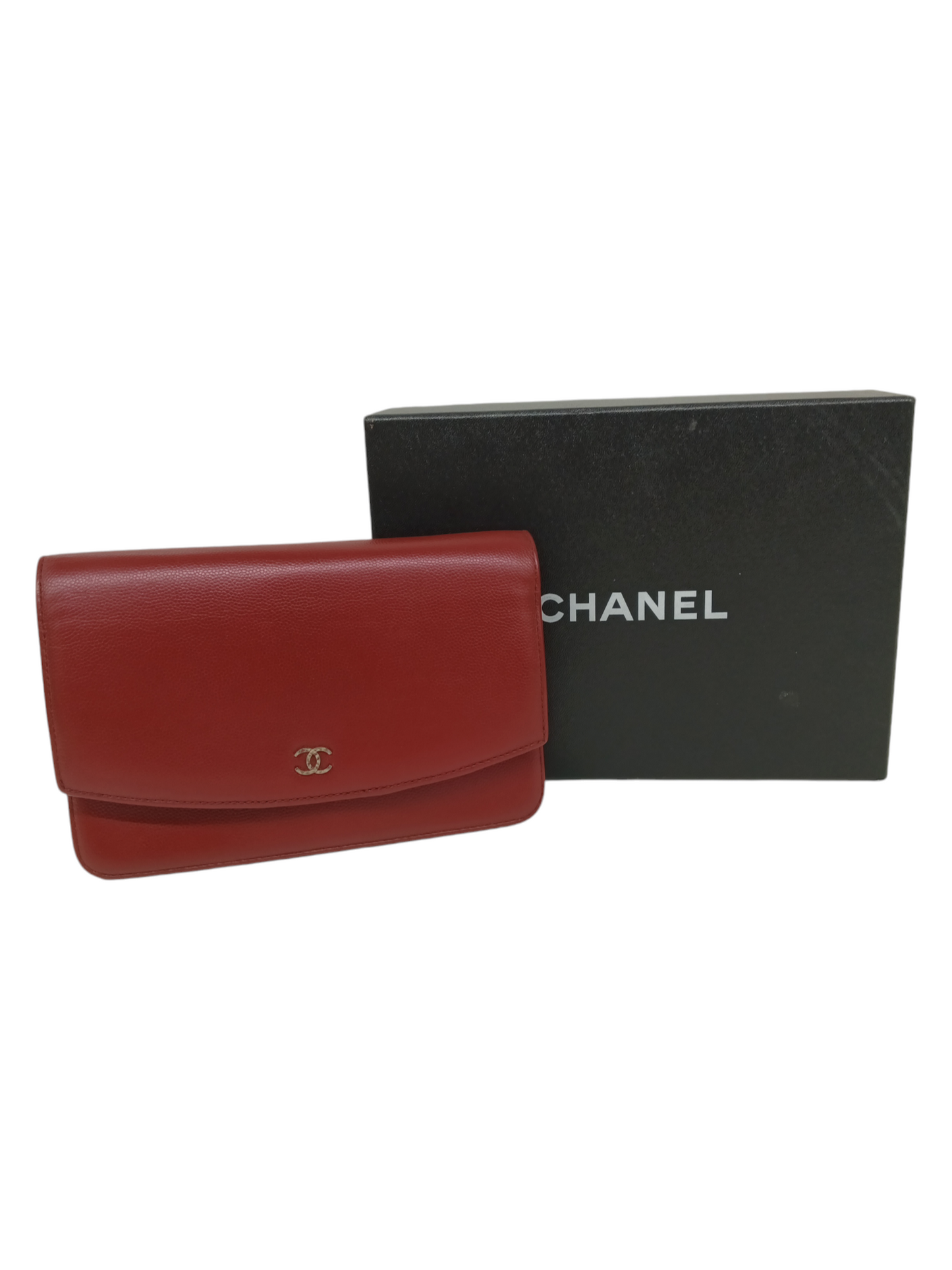 CHANEL Wallet Chain Cavier Red 16895921 *without a card (Rank B)