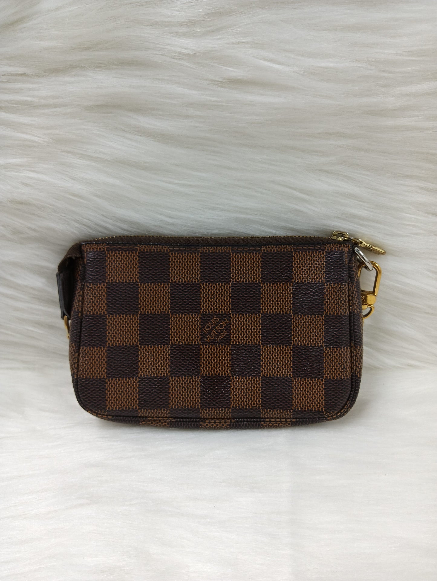 LOUIS VUITTON HandBag Damier Pochette N58009 Brown SF4184 (Rank B)