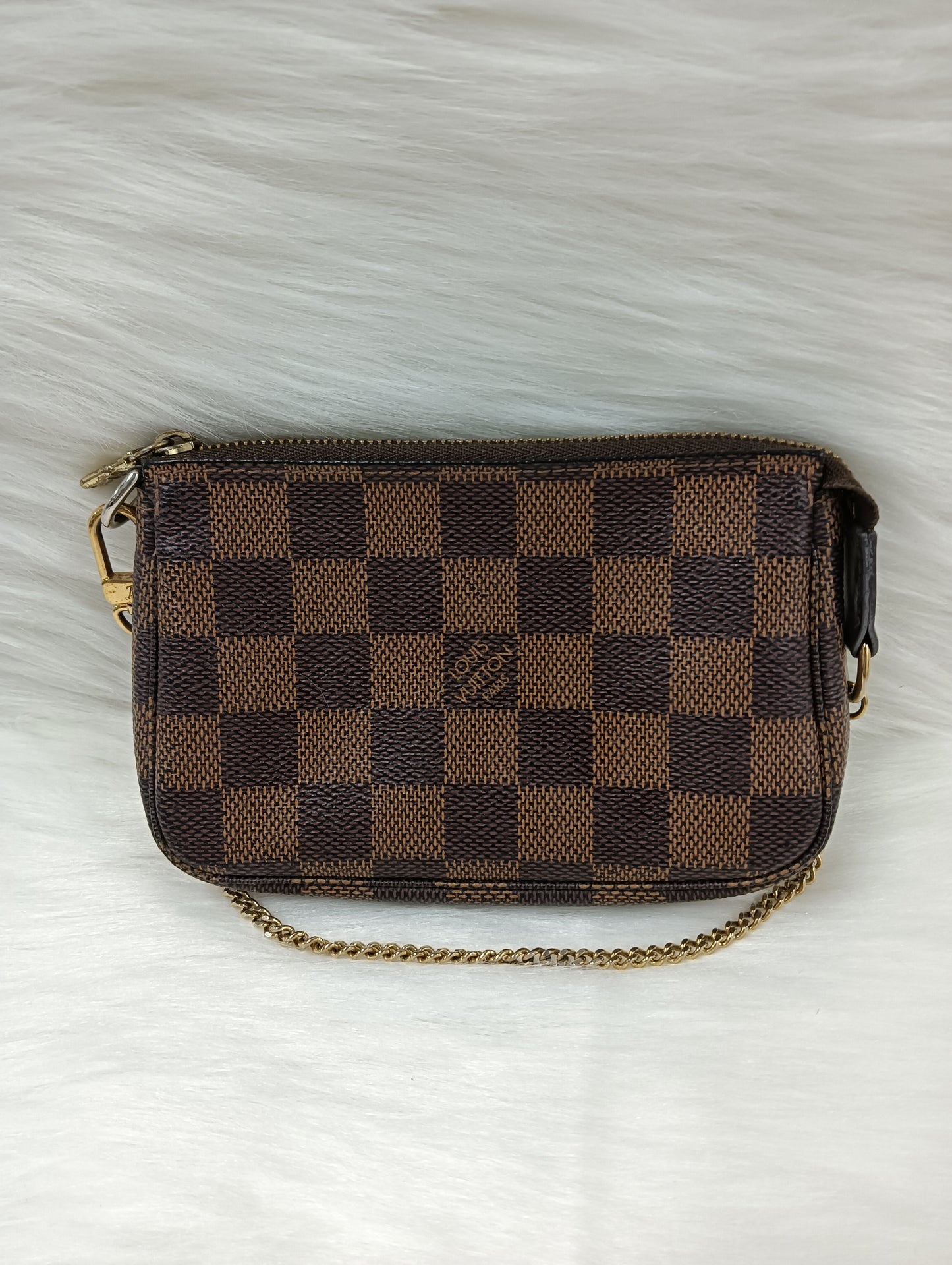 LOUIS VUITTON HandBag Damier Pochette N58009 Brown SF4184 (Rank B)