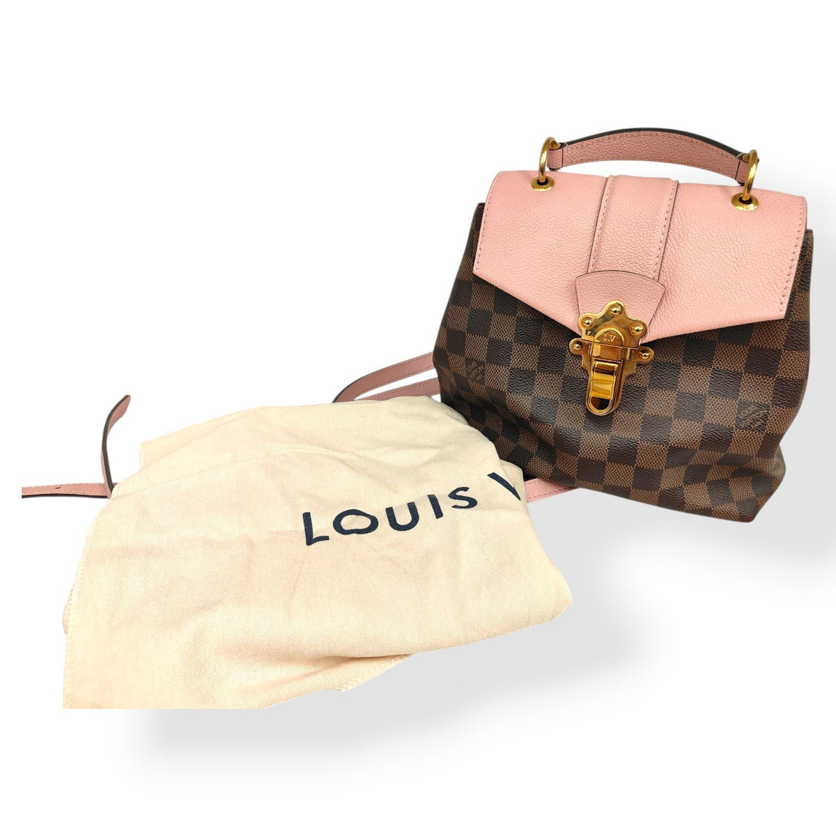 LOUIS VUITTON Rucksack Clapton N42262 SR0168 Brown and Pink Rank(B)