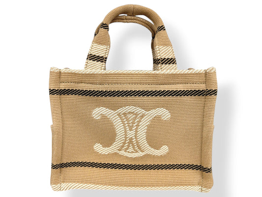 CELINE 2WAY Bag Small Cabas 199162FV2.02BL Beige And Black U-GA-2214 Rank(A)