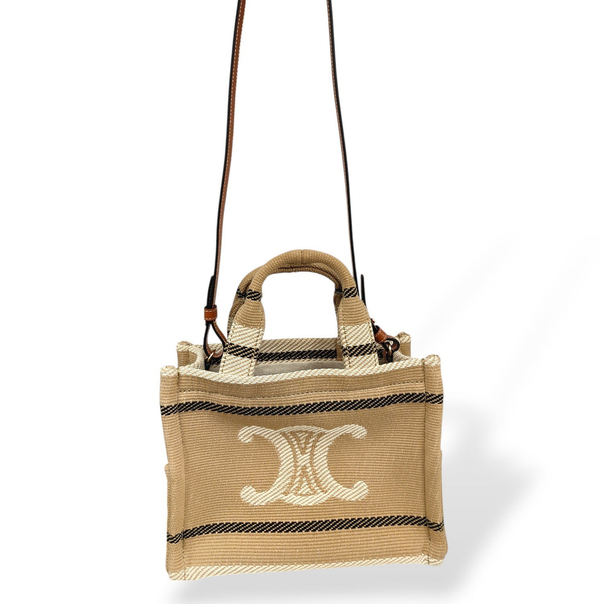 CELINE 2WAY Bag Small Cabas 199162FV2.02BL Beige And Black U-GA-2214 Rank(A)