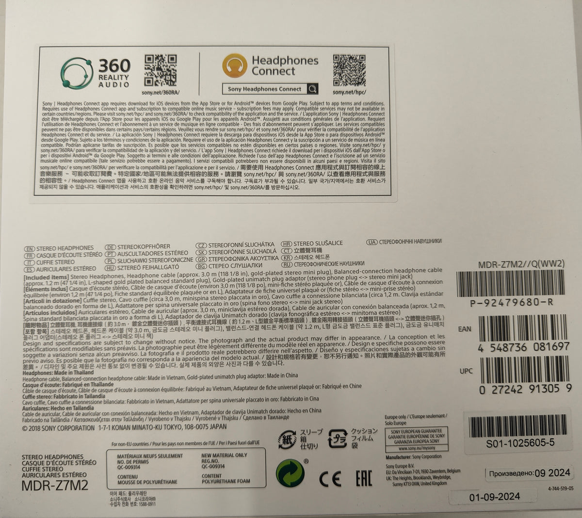 SONY Headphones MDR-Z7M2 Rank(A)