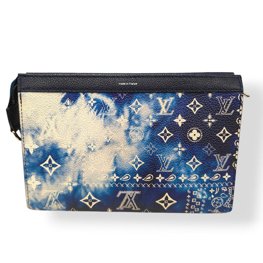 LOUIS VUITTON SHOULDER BAG MONOGRAM M81431 BLUE AND WHITE NFC BANDANA GASTON'S RANK(A)