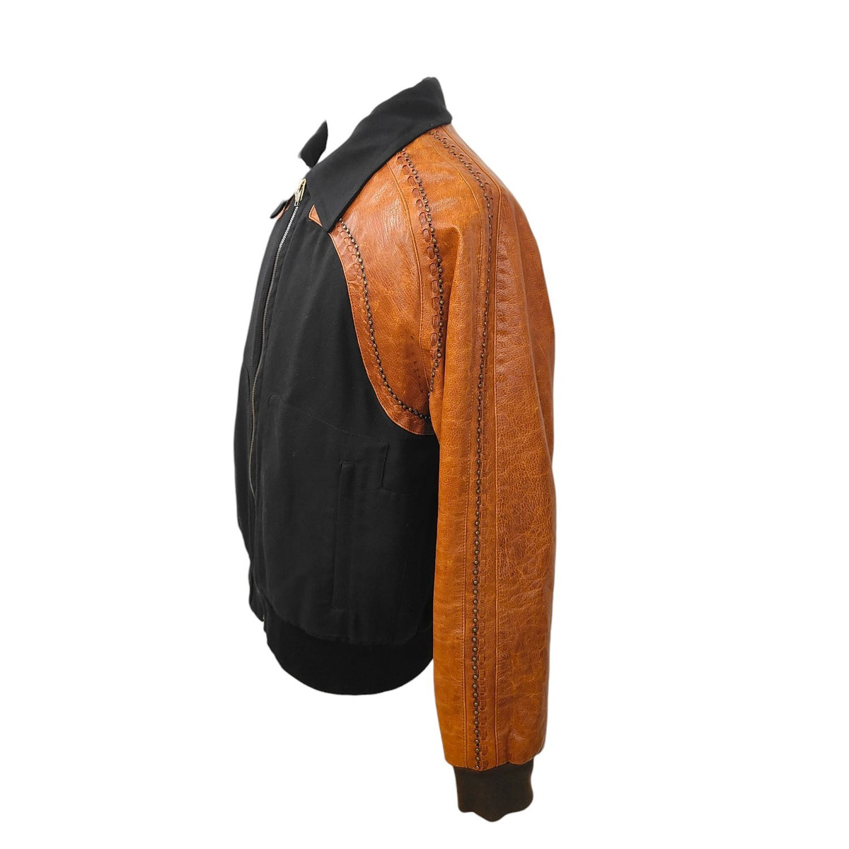 ROBERTO CAVALLI JACKET  MENS BLACK/BROWN  DAMAGE/STAIN CUZ462V RANK (B)