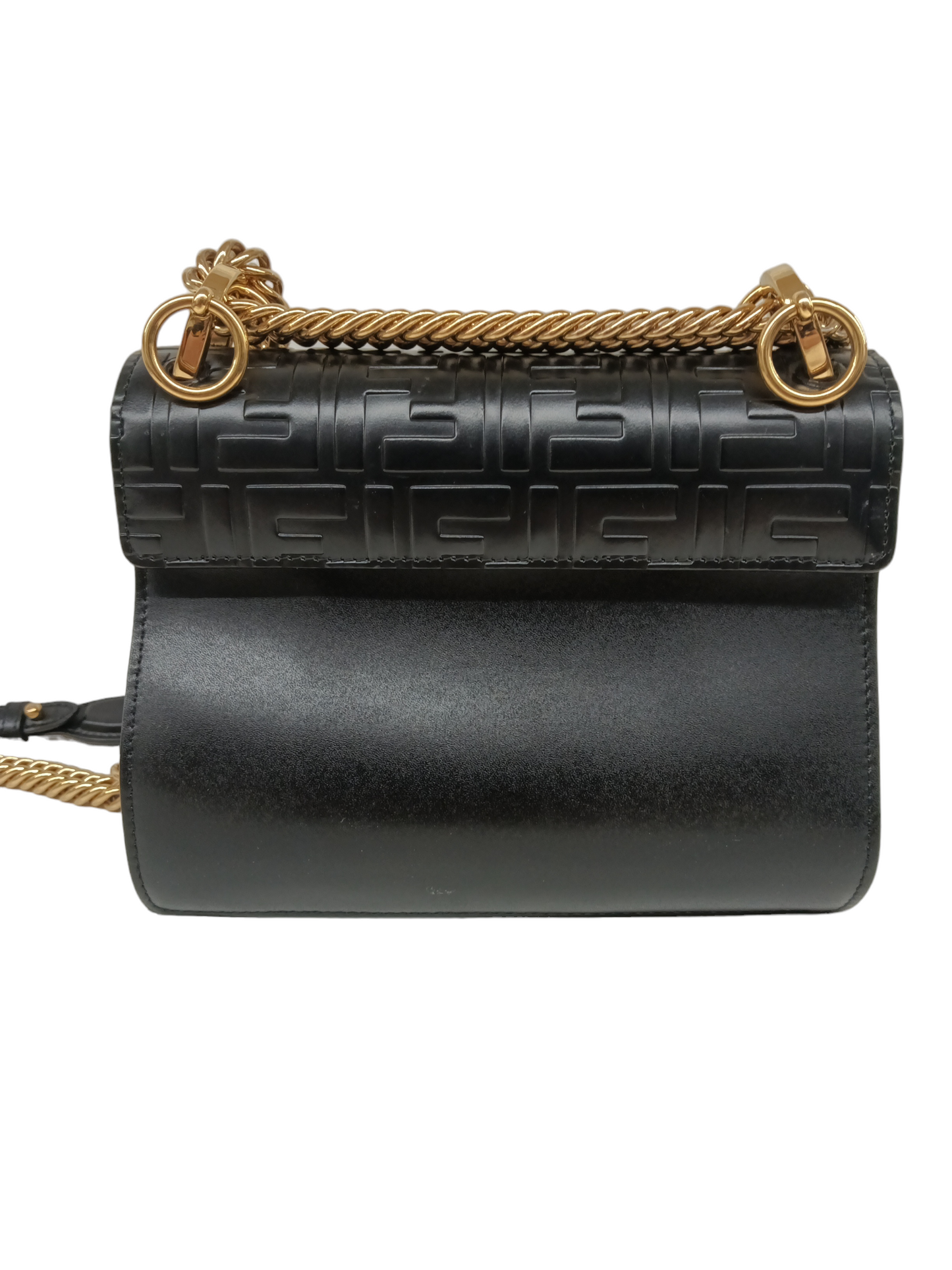 FENDI Shoulder Bag KAN I 8M0381 Black*Gold Scratch 198 0189