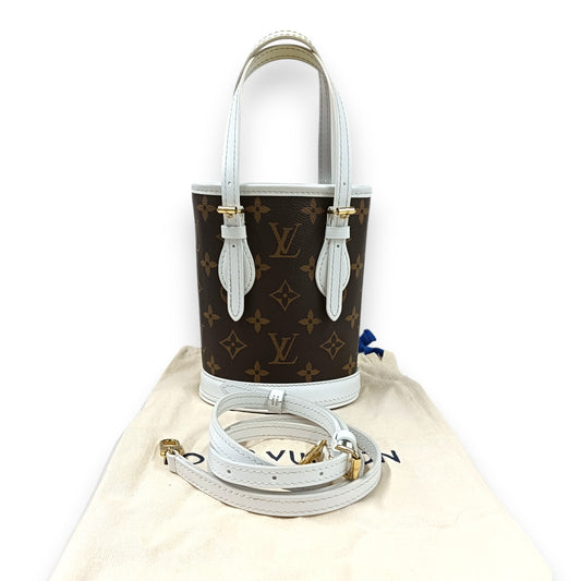 LOUIS  VUITTON Shoulder Bag Monogram M81489 Rank(AB) Brown/White NFC Nano Bucket