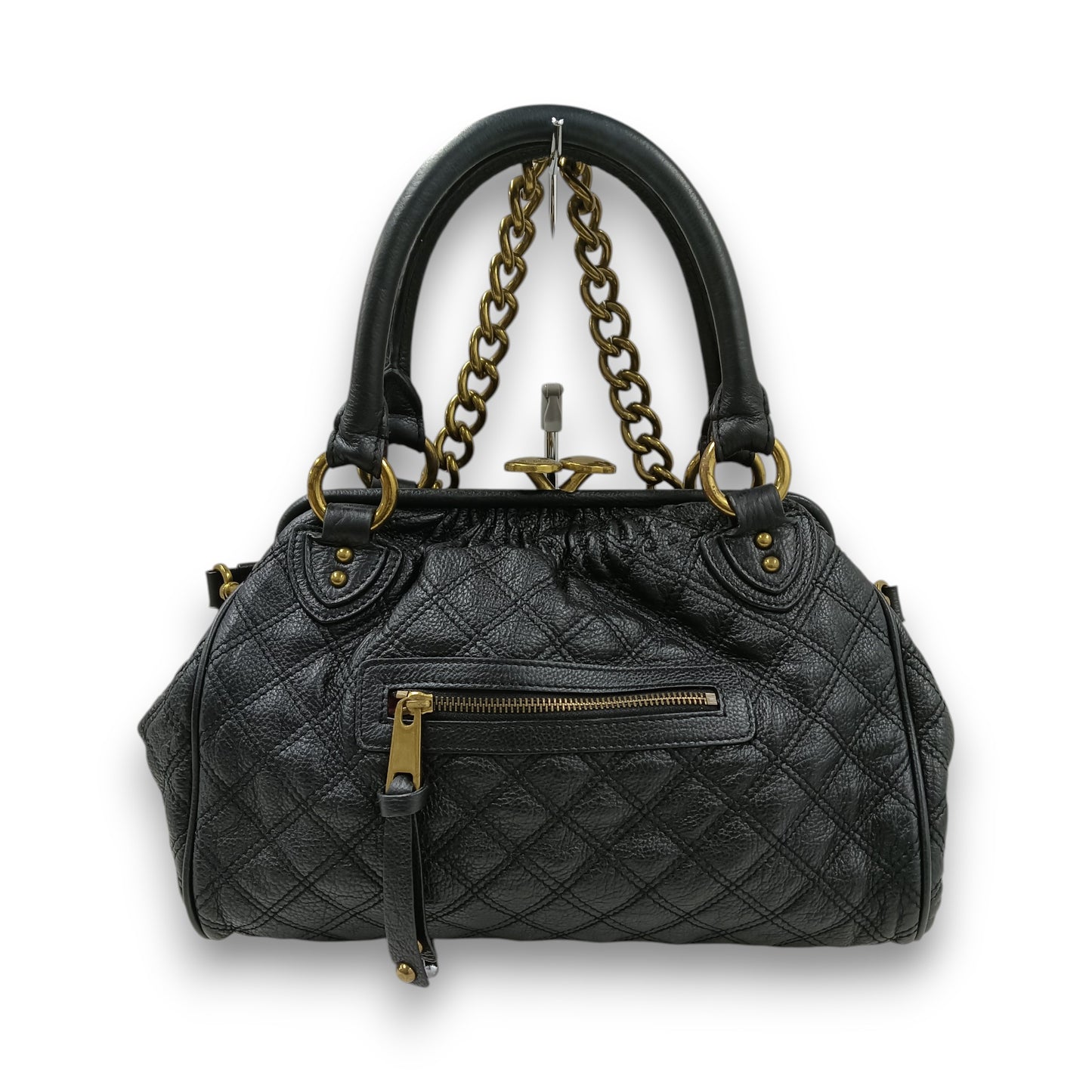 MARC JACOBS 2WAY Bag Quilted Leather Stam Bag Rank (B) Black Scratch F05 610