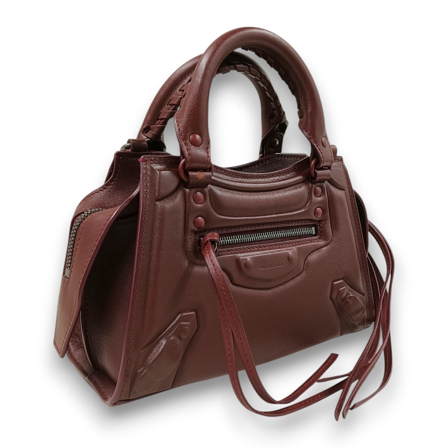 BALENCIAGA 2WAY Bag Rank (A) Burgundy *Small Damage 638524.6211.S.535269