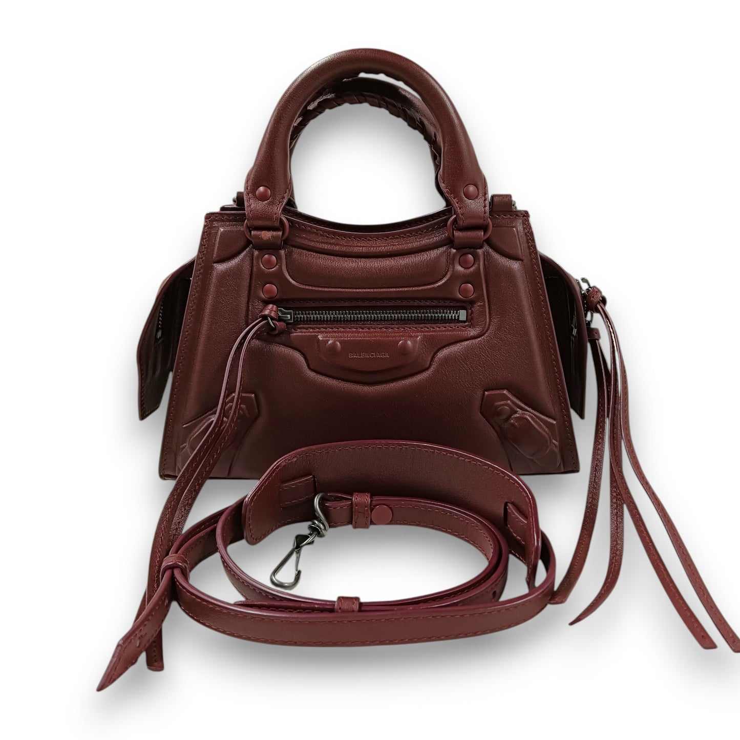 BALENCIAGA 2WAY Bag Rank (A) Burgundy *Small Damage 638524.6211.S.535269