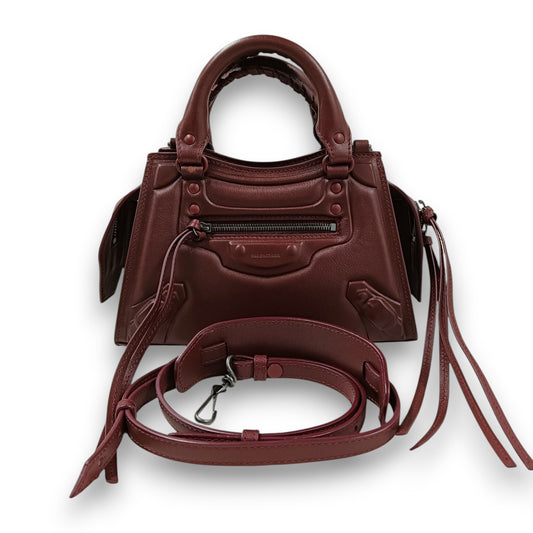 BALENCIAGA 2WAY Bag Rank (A) Burgundy *Small Damage 638524.6211.S.535269