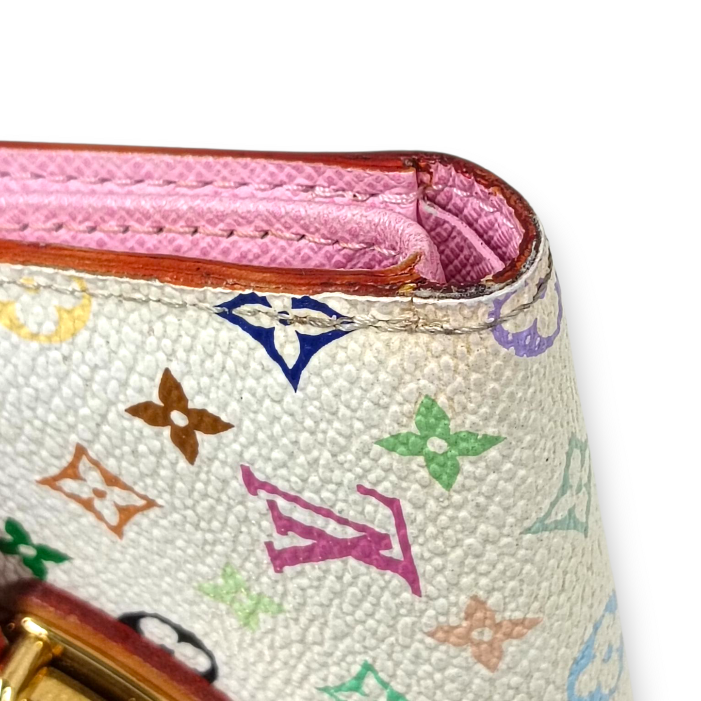 LOUIS VUITTON Wallet Monogram M58081 Rank (BC) Ivory Damage TH0089