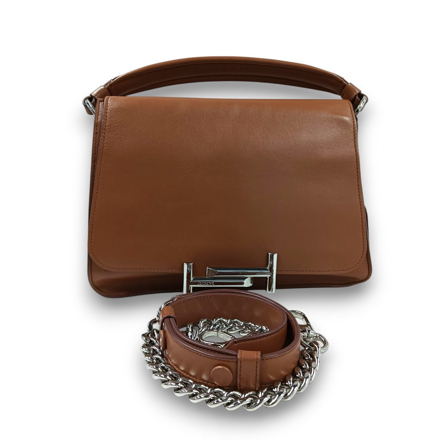 TOD'S 2WAY Bag Double T Rank (AB) Brown A048