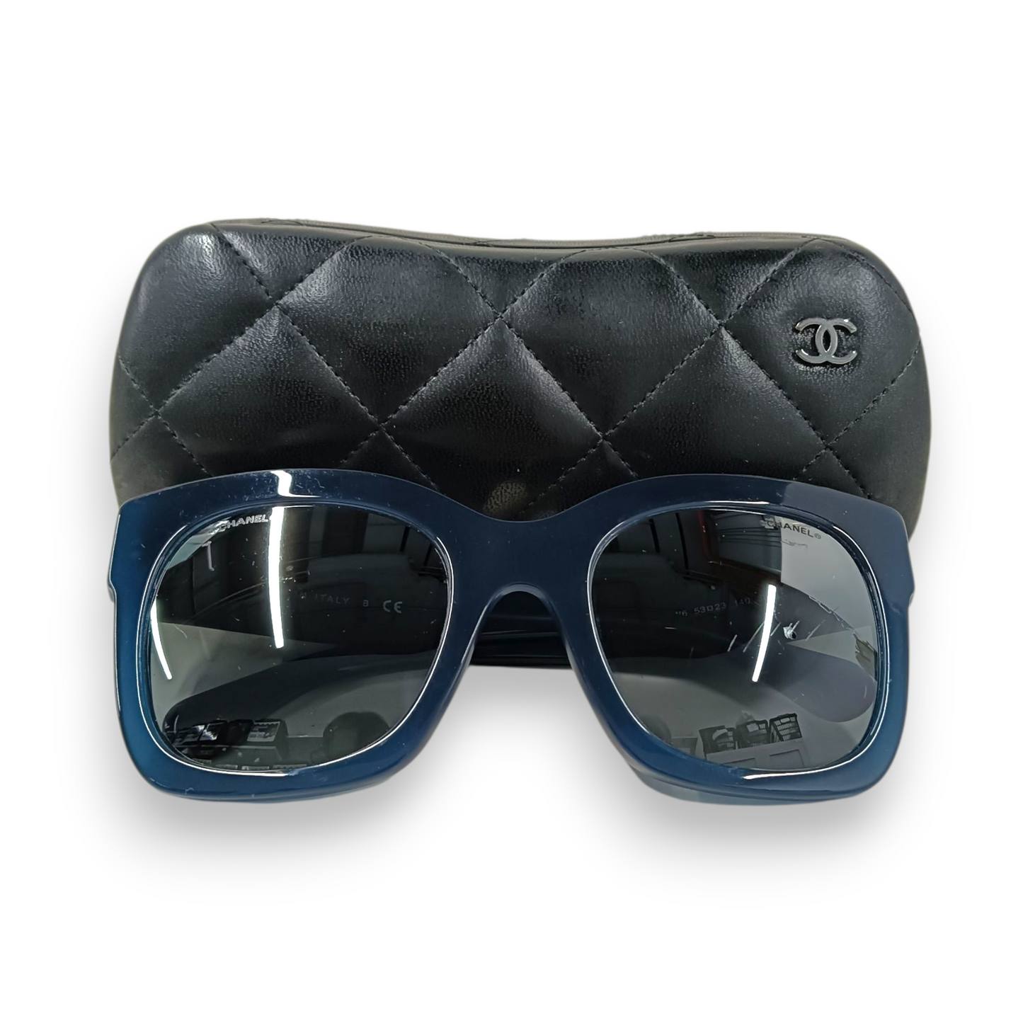 CHANEL Sunglasses 5357-A Rank (B) Navy Scratch