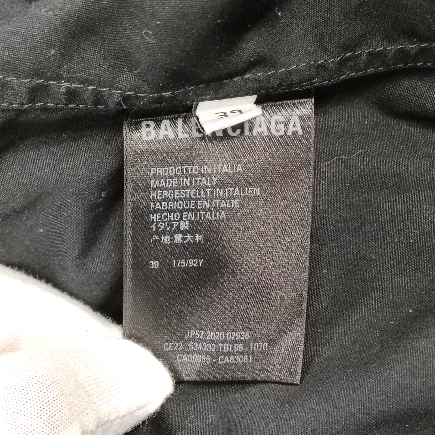 BALENCIAGA Shirt Size 39Mens Black/White Rank (B) 534332 TBL96