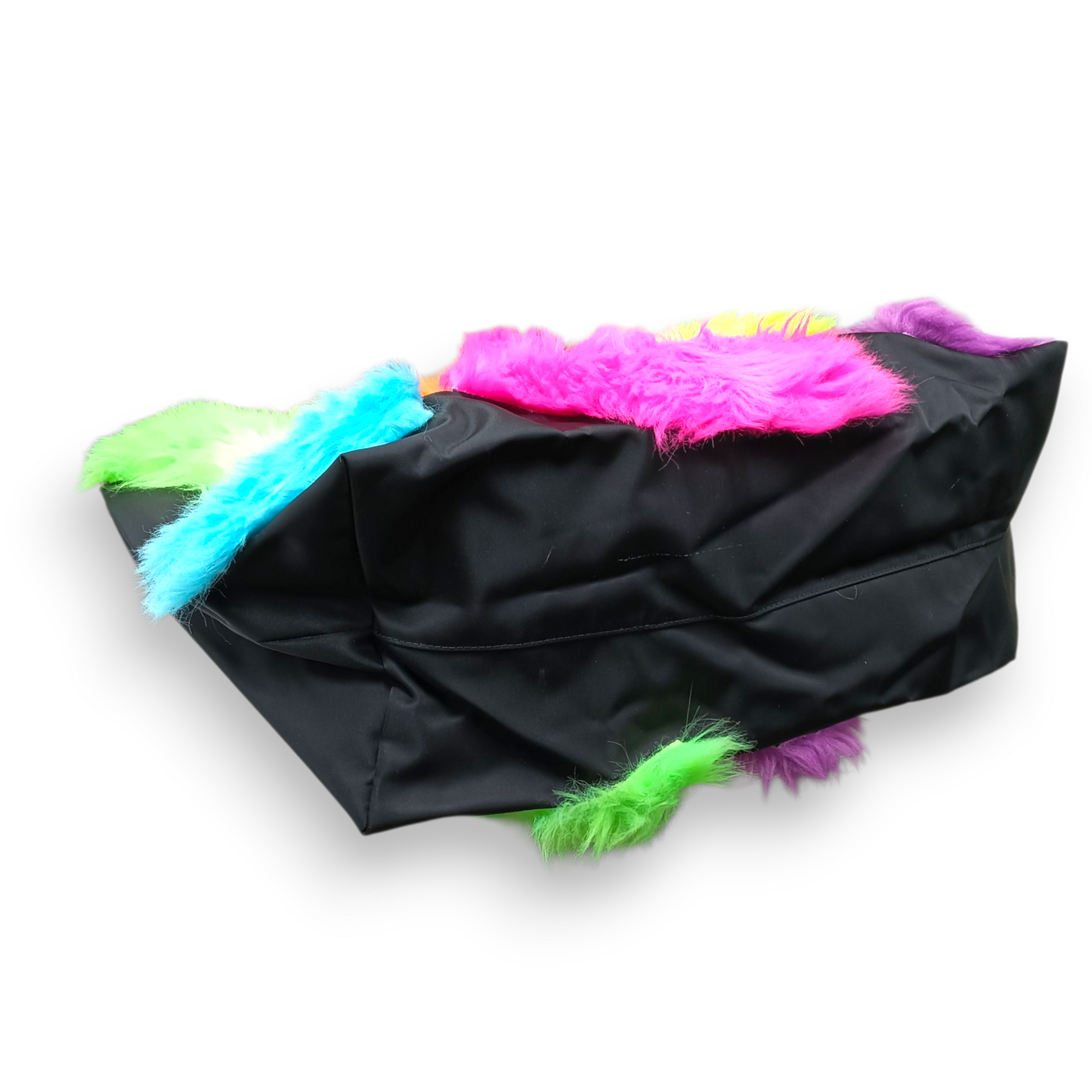 LONGCHAMP Tote Bag L1624JSA 080 Rank (B) Black Jeremy Scott Le Pliage Neon Faux Fur