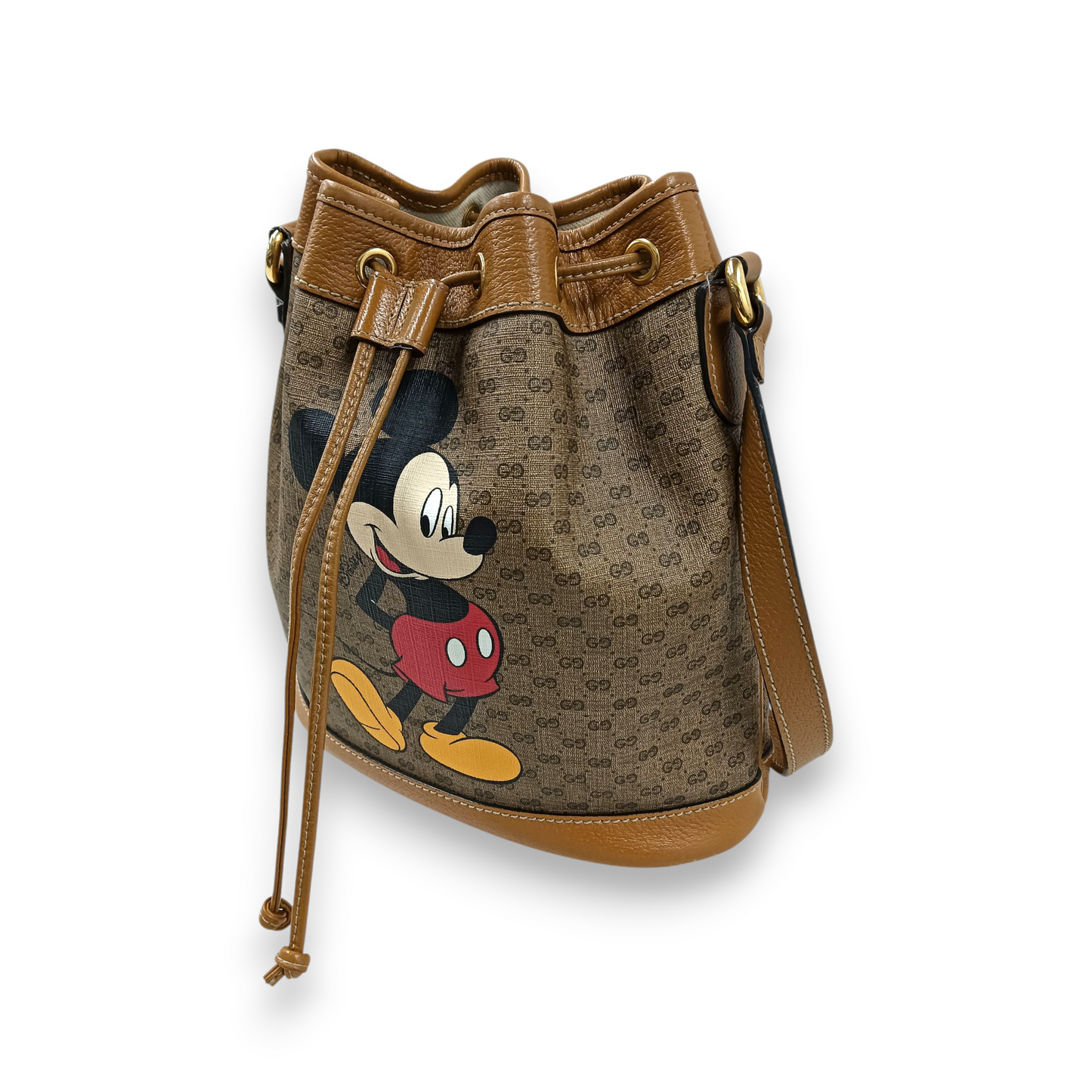 GUCCI Shoulder Bag Rank (B) Brown Stain 498879 x Disney