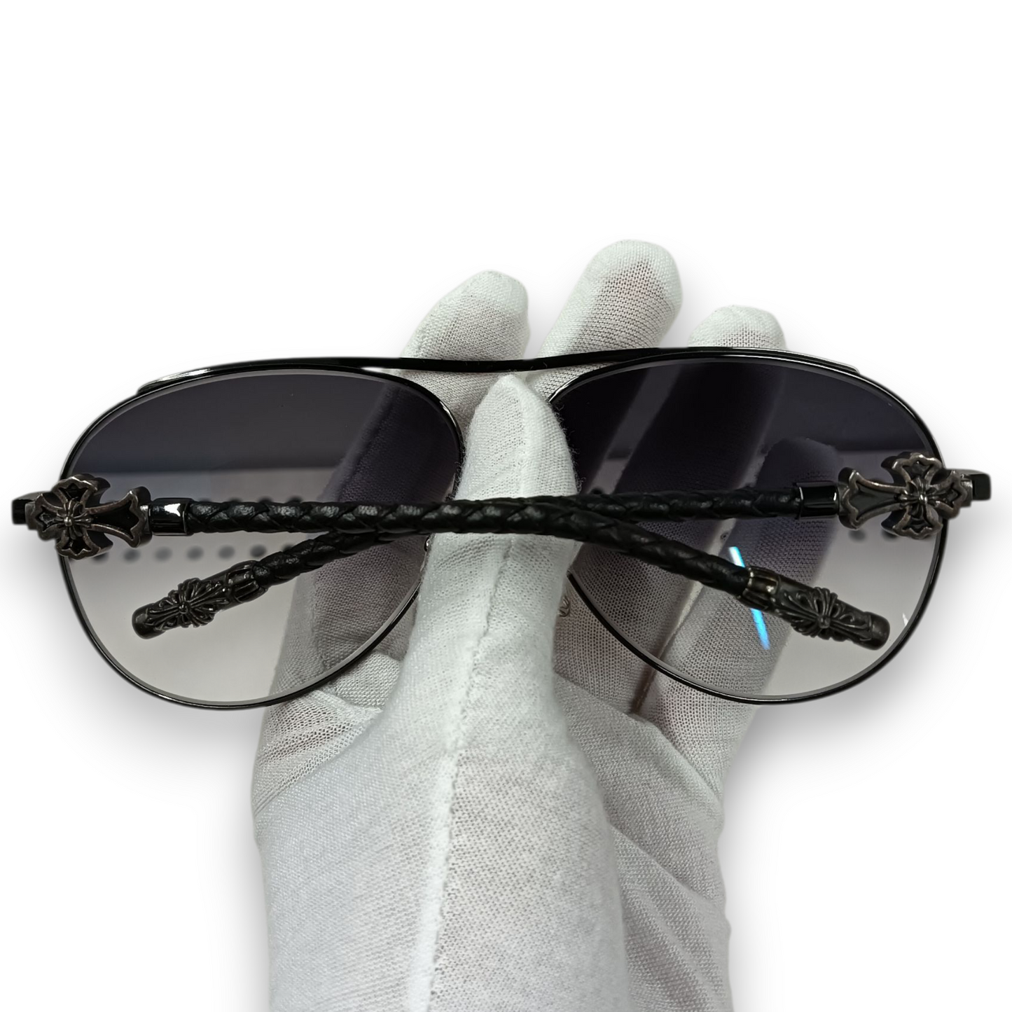 CHROME HEARTS Sunglasses JISM Rank(B) Black Nut damage