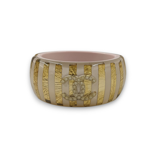 Chanel Bracelet Rank (B) Gold/Beige