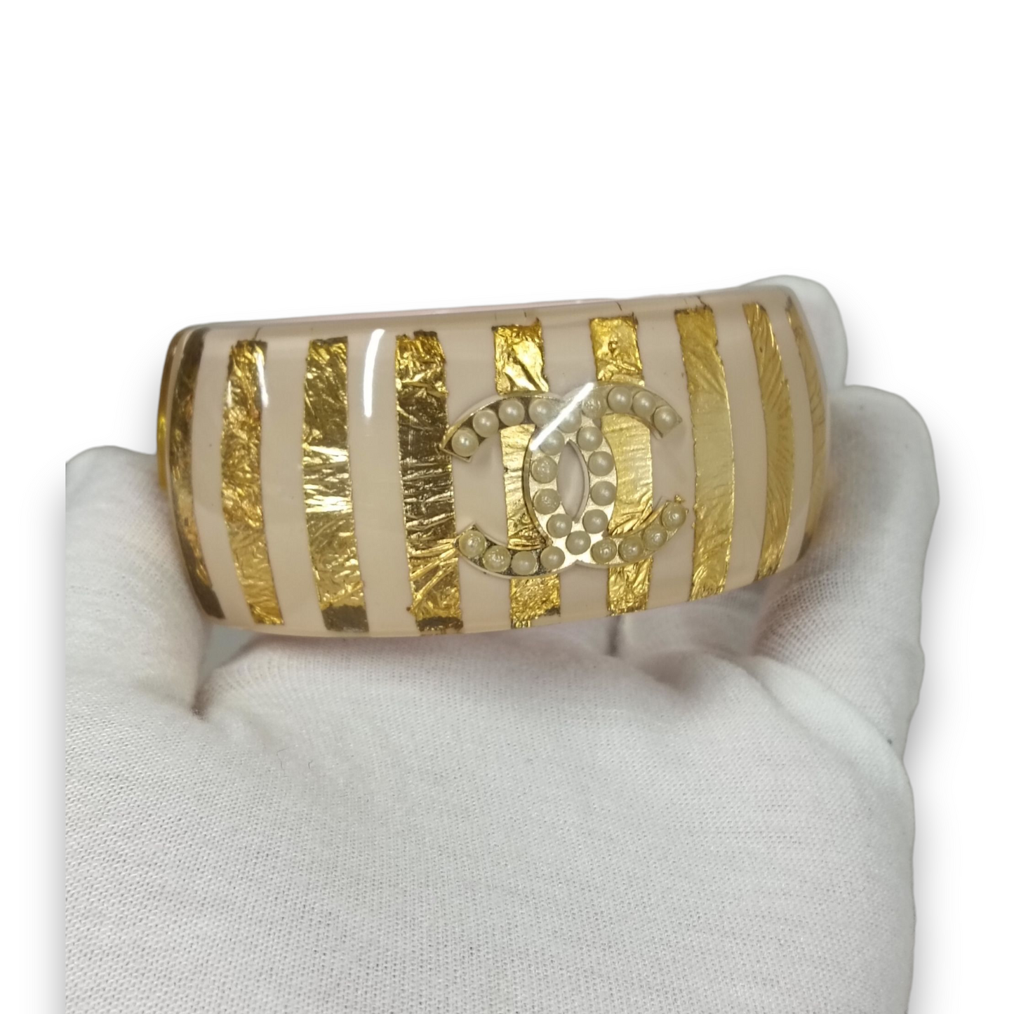 Chanel Bracelet Rank (B) Gold/Beige