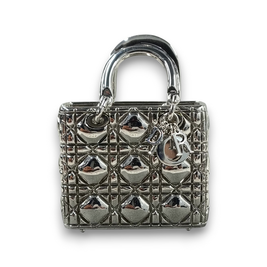 Christian Dior Makeup Box & Pill Box Rank (B) Silver Color