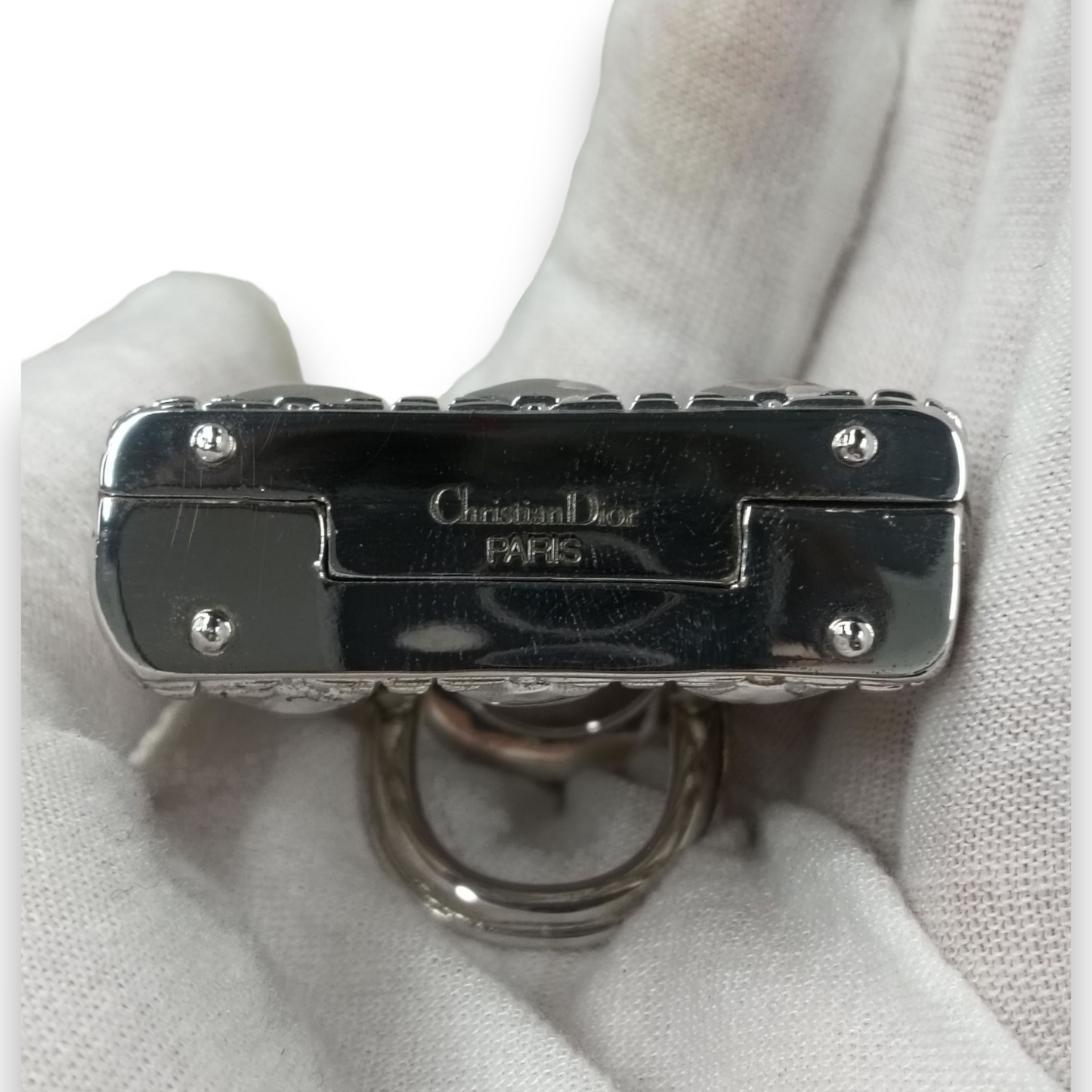 Christian Dior Makeup Box & Pill Box Rank (B) Silver Color