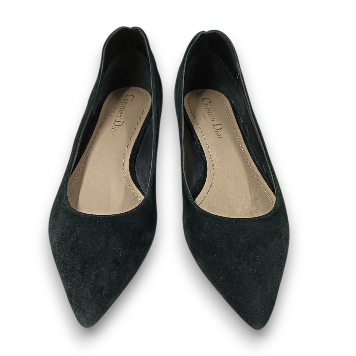 Christian Dior Flat Shoes Size 37 Lady's Black/Red Rank (B) Red Heart