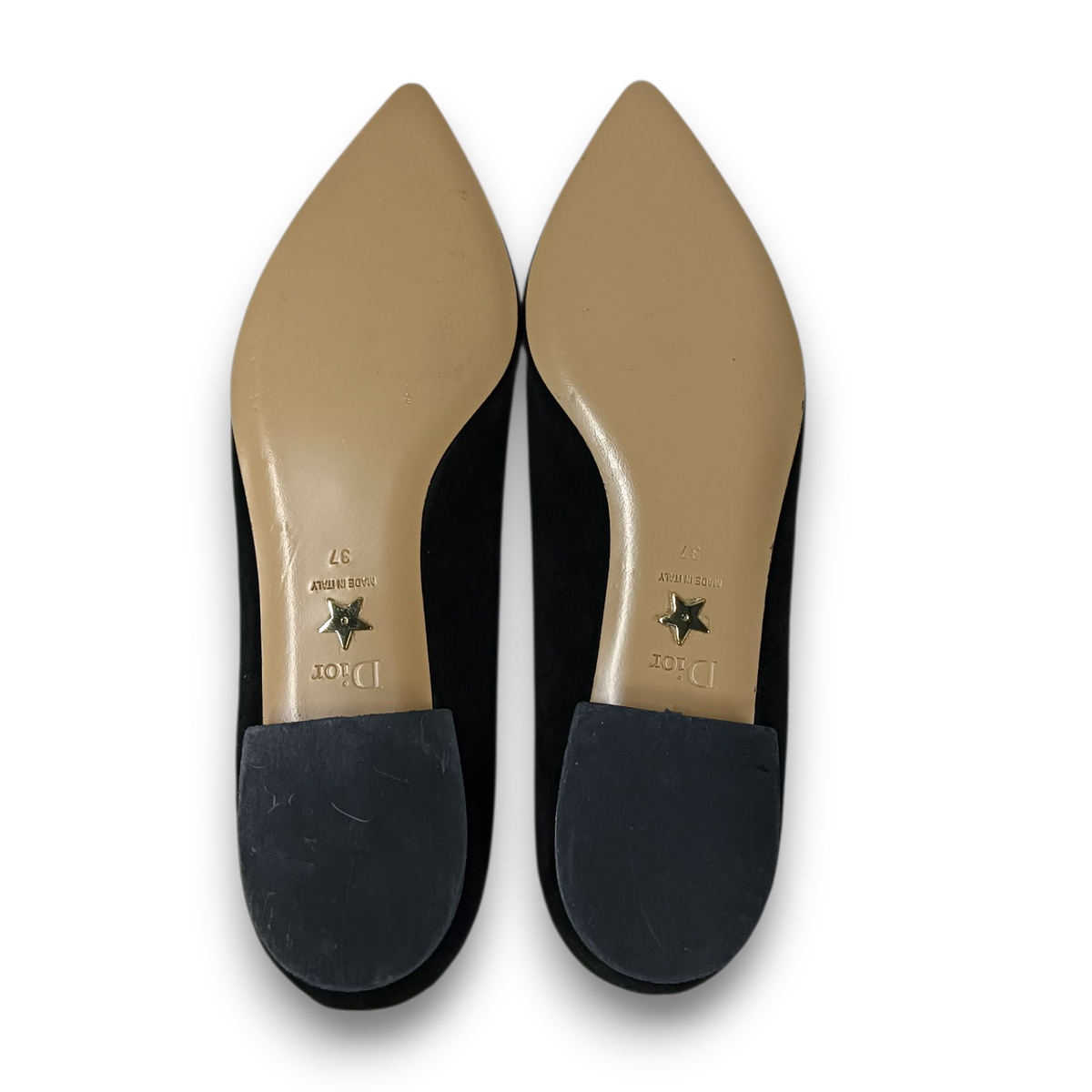 Christian Dior Flat Shoes Size 37 Lady's Black/Red Rank (B) Red Heart