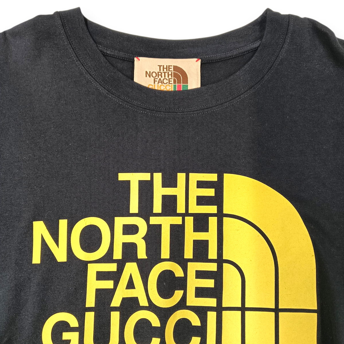 GUCCI T-shirt Size XS Mens Black/Yellow Rank (B) 616036 XJDCL Gucci x The North Face