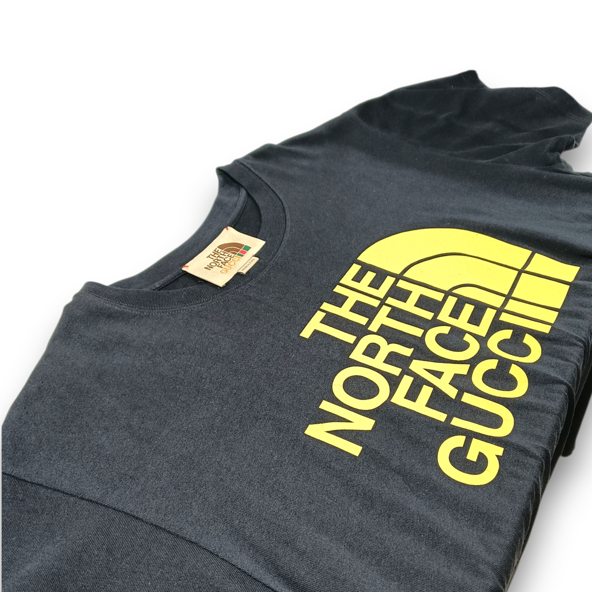 GUCCI T-shirt Size XS Mens Black/Yellow Rank (B) 616036 XJDCL Gucci x The North Face