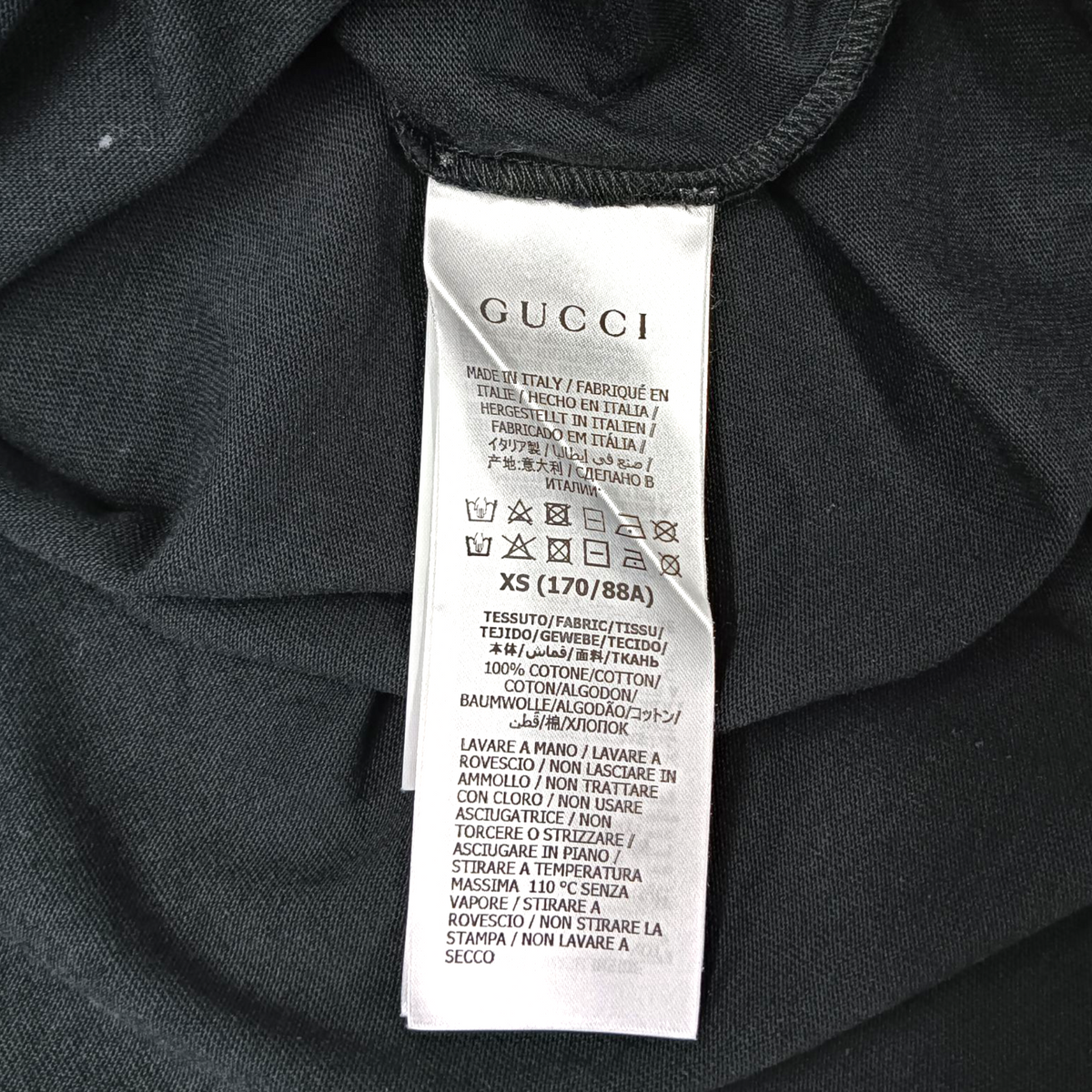 GUCCI T-shirt Size XS Mens Black/Yellow Rank (B) 616036 XJDCL Gucci x The North Face