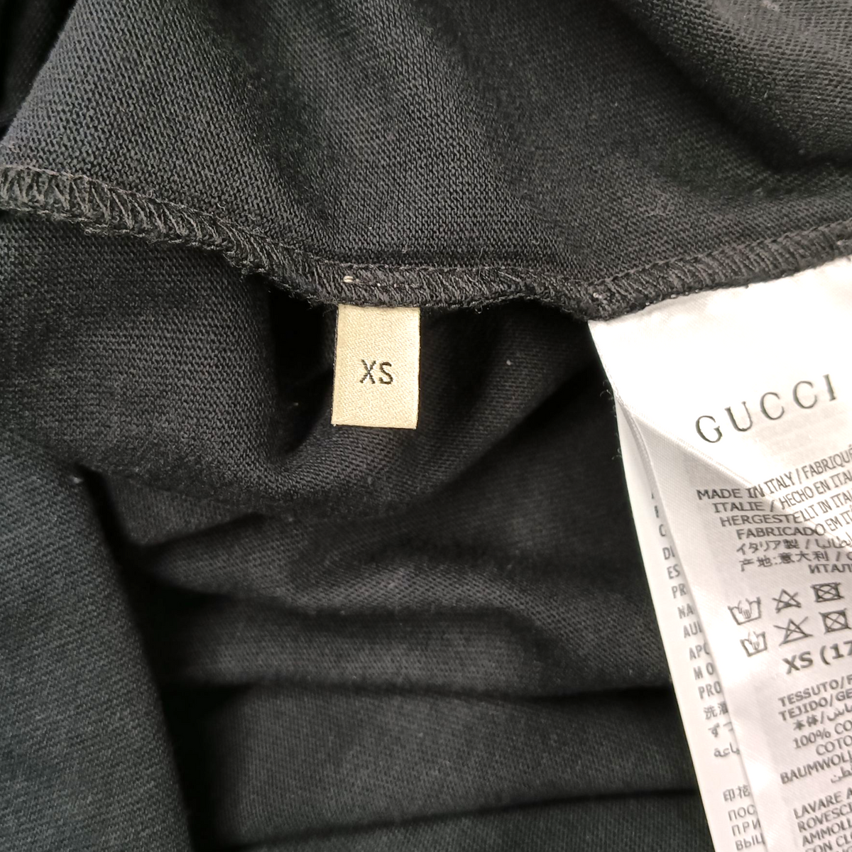 GUCCI T-shirt Size XS Mens Black/Yellow Rank (B) 616036 XJDCL Gucci x The North Face