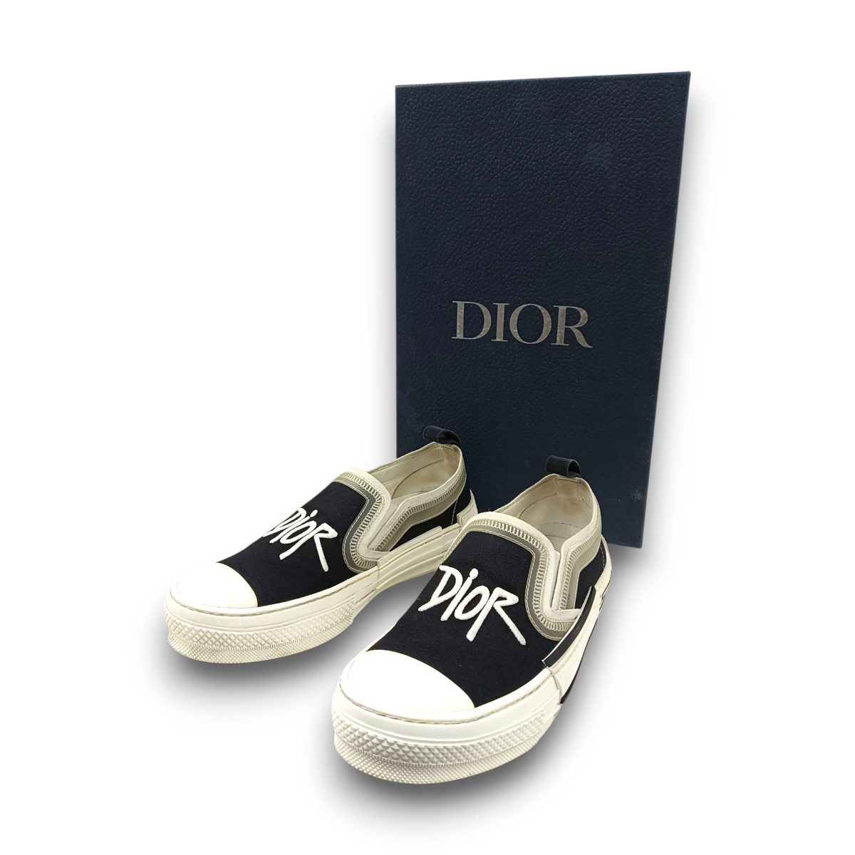 DIOR XShawn Stussy Slip-on 36 20ALS Lady's Black/White Rank (B) Stain