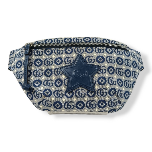 GUCCI Body Bag 502095 Rank (B) Navy/Gray Stain 527066