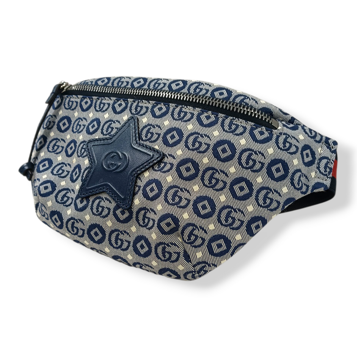 GUCCI Body Bag 502095 Rank (B) Navy/Gray Stain 527066