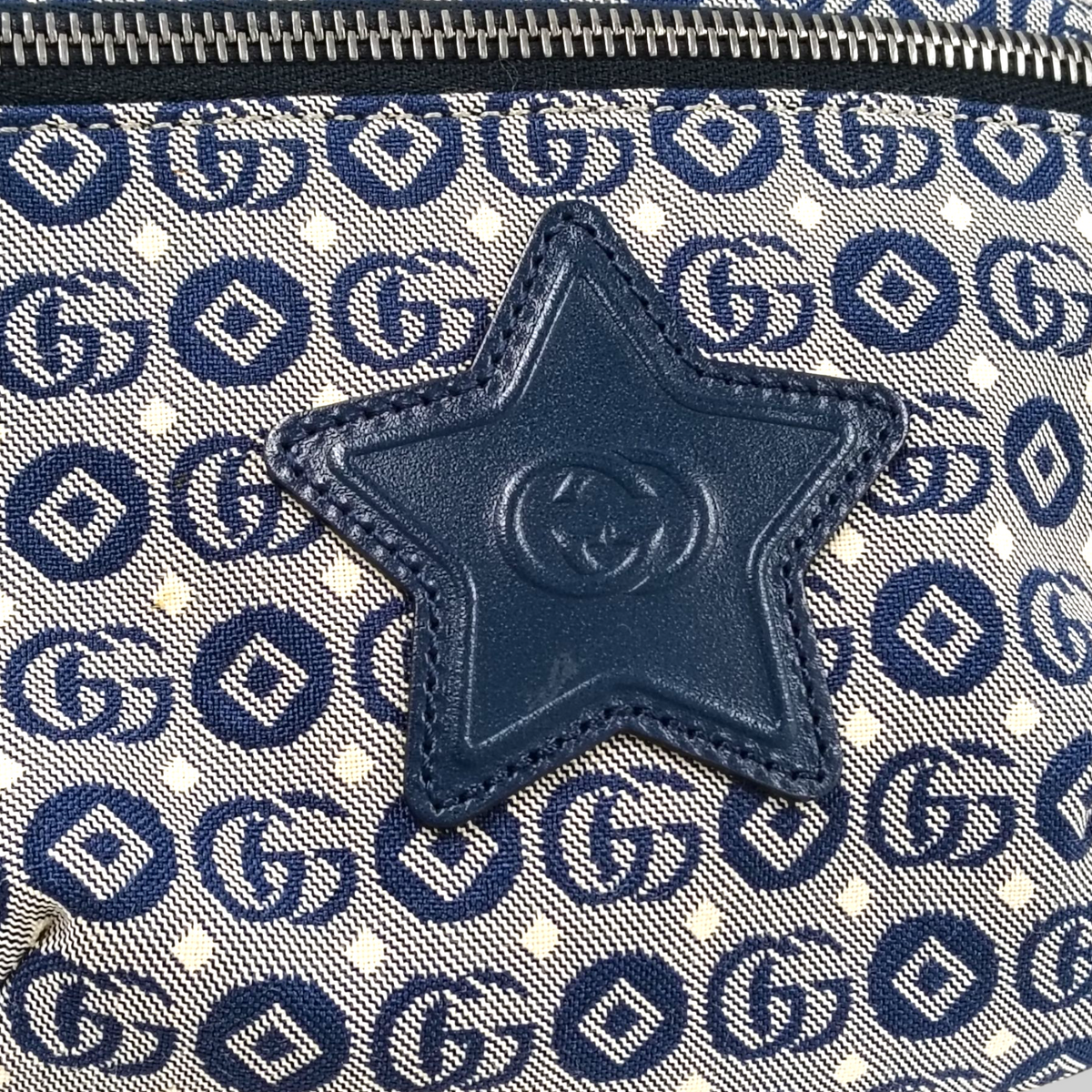 GUCCI Body Bag 502095 Rank (B) Navy/Gray Stain 527066