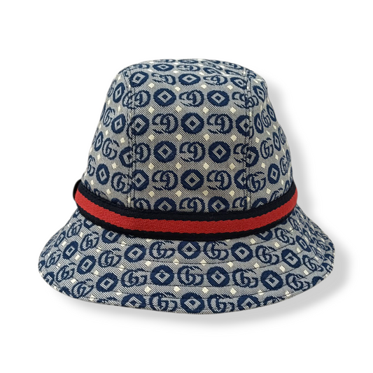 GUCCI Hat 411790 Rank (B) Navy/Gray Stain 3HAK7