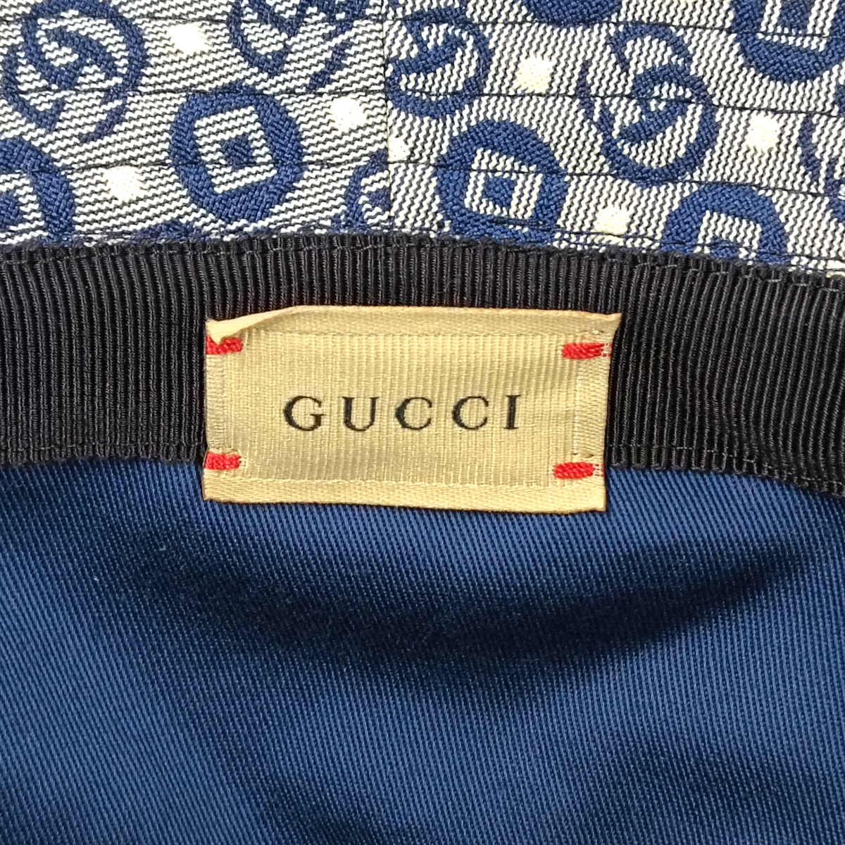 GUCCI Hat 411790 Rank (B) Navy/Gray Stain 3HAK7