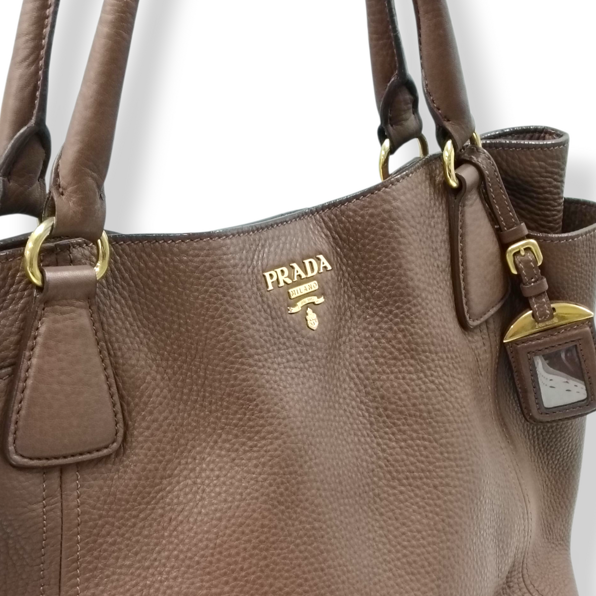 PRADA 2WAY Bag BN2435 Rank (B) Brown 14/H Small Damage