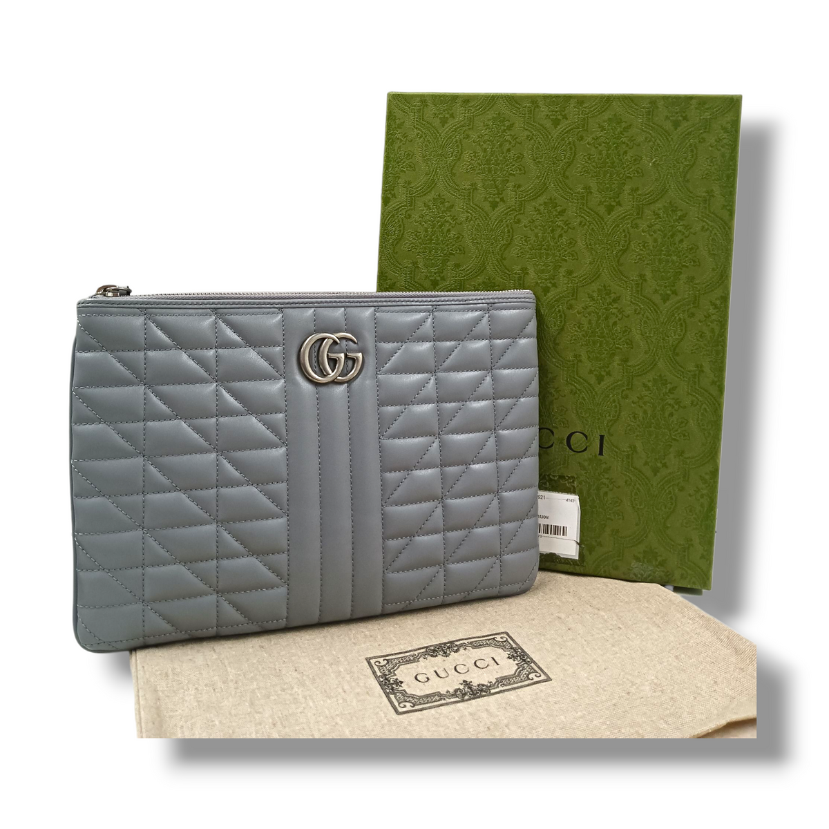 GUCCI CLUTCH BAG 525541 562600 RANK(AB) GRAY MARMONT