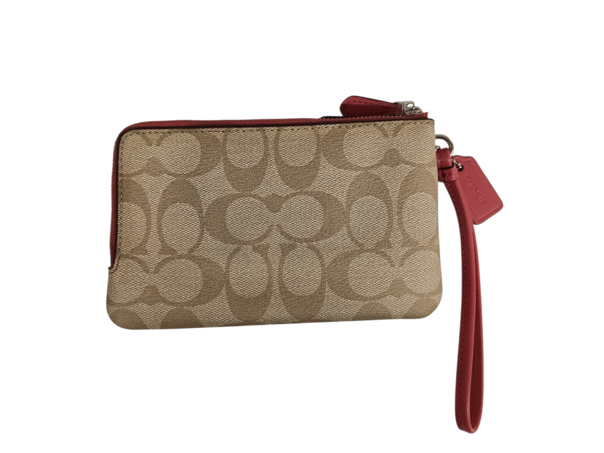 COACH POUCH F66506 BROWN AND PINK
