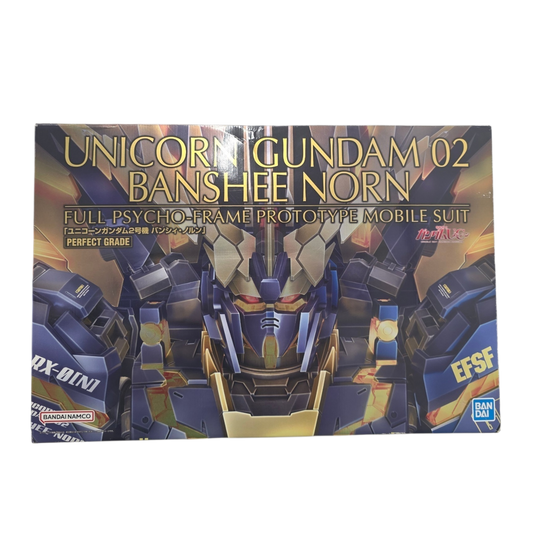 BANDAI Perfect Grade Unicorn Gundam 02 Banshee Norn Full Psycho-Frame Prototype Mobile Suit Unused Item