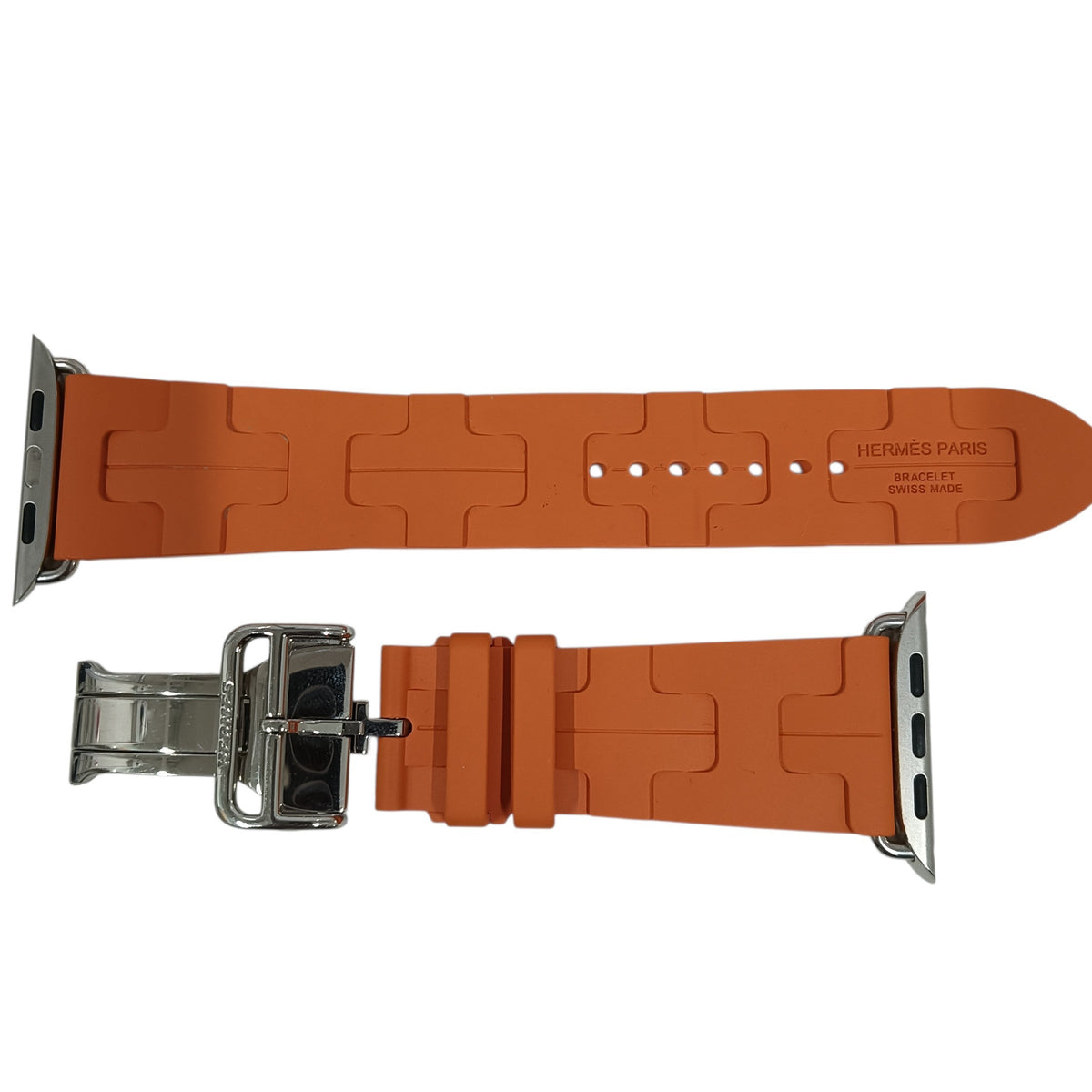 HERMES Apple Watch Strap Orange RG 02 54 Deployment Buckle Kilim **Stain