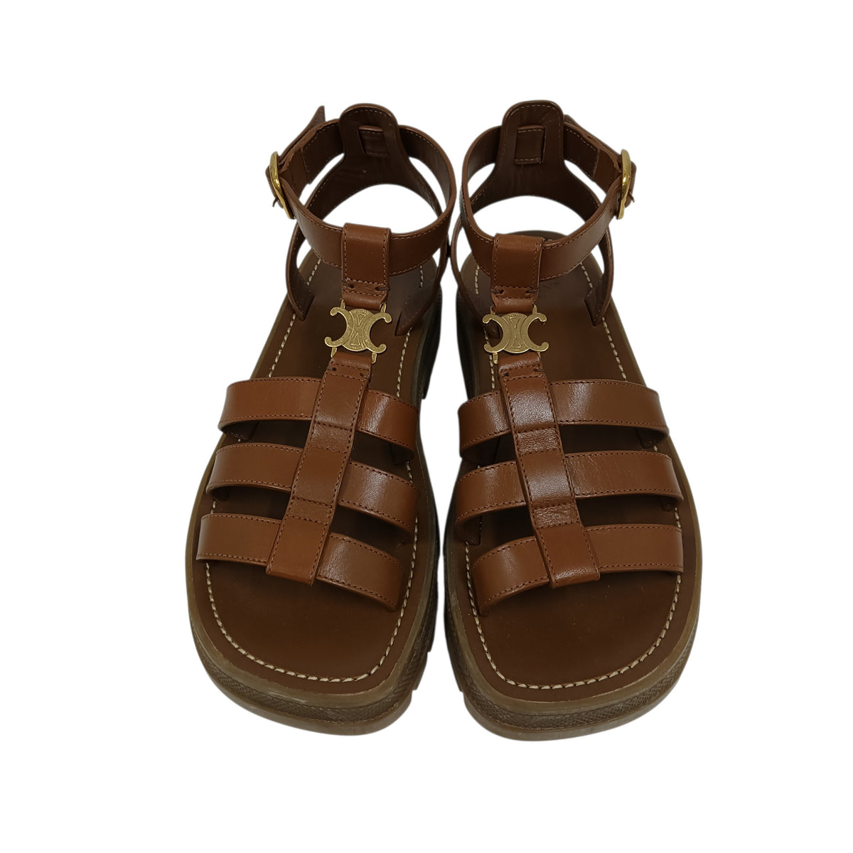 CELINE Sandal 37 Lady's Brown DE0243