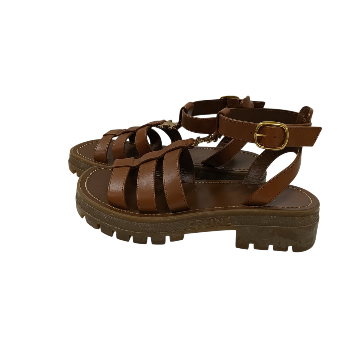 CELINE Sandal 37 Lady's Brown DE0243